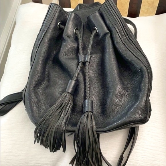 Black Pebbled Leather Rebecca Minkoff Backpack - Picture 1 of 8